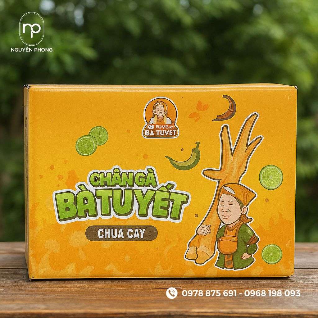 Hộp giấy đựng chân gà bà Tuyết